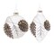 Melrose Set of 6 Beaded Glass Pinecone Christmas Ball and Drop Ornaments 5.75"